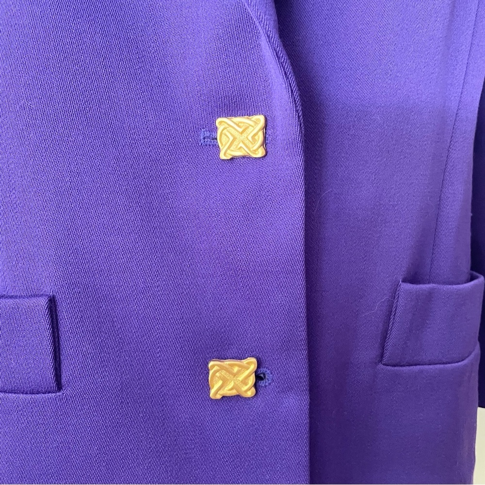 Dana Buchman Wool Blazer Vintage Purple Gold Size 8 Women’s - Picture 2 of 11